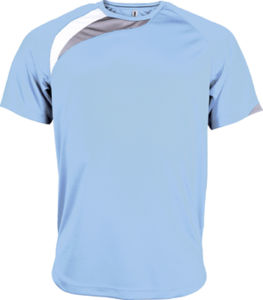 Bigga | T Shirt publicitaire pour homme Bleu ciel Blanc Gris