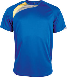 Bigga | T Shirt publicitaire pour homme Bleu royal Jaune Gris