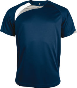 Bigga | T Shirt publicitaire pour homme Marine Blanc Gris
