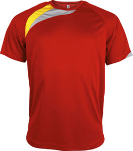 Bigga | T Shirt publicitaire pour homme Rouge Jaune Gris