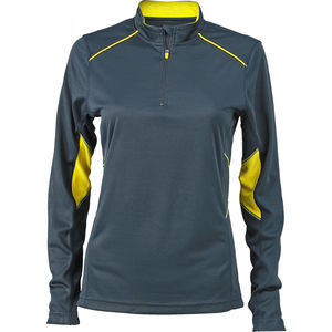 Boode | T Shirt publicitaire pour femme Gris Fer Jaune Citron