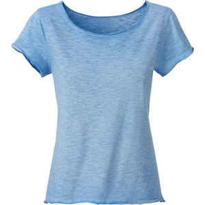 Buffe | T Shirt publicitaire pour femme Bleu horizon