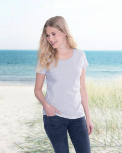 Fipame | T Shirt publicitaire pour femme Gris chiné 3
