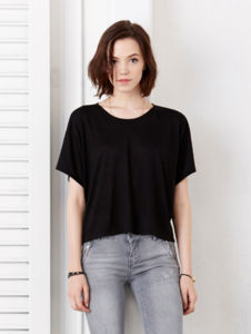 Flowy Boxy | T Shirt publicitaire pour femme Noir 1