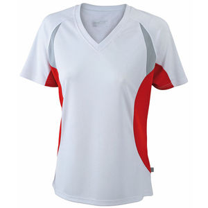 Hoowo | T Shirt publicitaire pour femme Blanc Rouge