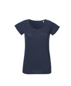 Invents Slub | T Shirt publicitaire pour femme Bleu marine 10