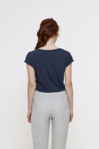 Invents Slub | T Shirt publicitaire pour femme Bleu marine 3
