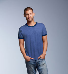 Jeggo | T Shirt publicitaire pour homme Bleu chiné Marine 2