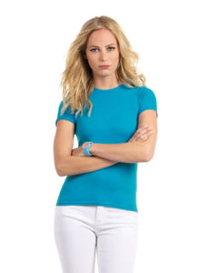 Jyqoo | T Shirt publicitaire pour femme Bleu océan 2