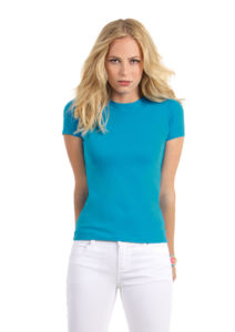 Jyqoo | T Shirt publicitaire pour femme Bleu océan 3