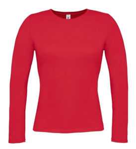 Ladies Langarm | T Shirt publicitaire pour femme Rouge foncé 1