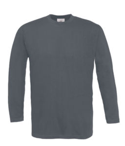 Langarm | T Shirt publicitaire pour homme Gris foncé 4