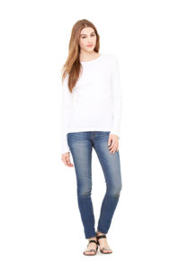 Long | T Shirt publicitaire pour femme Blanc 1