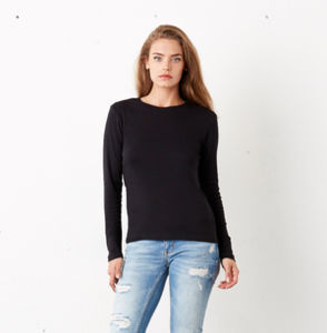 Long | T Shirt publicitaire pour femme Noir 1