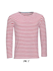 Marine Men | T Shirt publicitaire pour homme Blanc Rouge