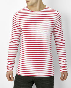 Marine Men | T Shirt publicitaire pour homme Blanc Rouge 3