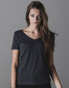 Paguho | T Shirt publicitaire pour femme Charbon Gris mélangé 4