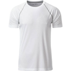 Piba | T Shirt publicitaire pour homme Blanc Argent