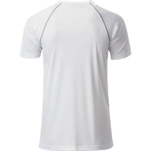 Piba | T Shirt publicitaire pour homme Blanc Argent 1