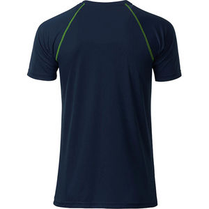 Piba | T Shirt publicitaire pour homme Marine Jaune Vif 1
