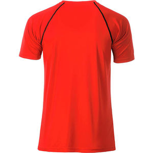 Piba | T Shirt publicitaire pour homme Orange Vif Noir 1