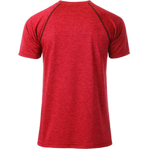Piba | T Shirt publicitaire pour homme Rouge mélangé Titane 1