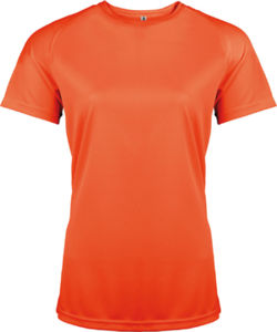 Qype | T Shirt publicitaire pour femme Orange Fluo