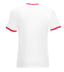 Ringer T | T Shirt publicitaire pour homme Blanc Rouge 2