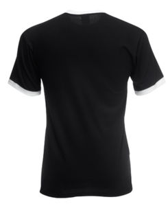 Ringer T | T Shirt publicitaire pour homme Noir Blanc 2