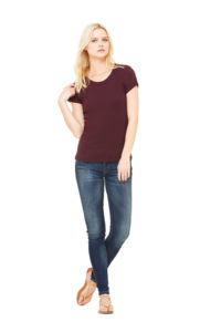 Scoop Neck | T Shirt publicitaire pour femme Bordeaux 1
