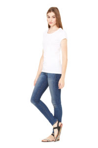 Sheer Mini Rib | T Shirt publicitaire pour femme Blanc 2