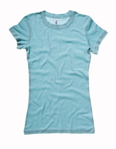 Sheer Mini Rib | T Shirt publicitaire pour femme Bleu Pale 1