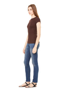 Sheer Mini Rib | T Shirt publicitaire pour femme Chocolat 2