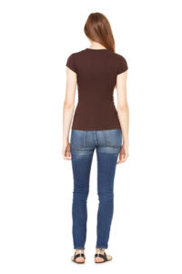 Sheer Mini Rib | T Shirt publicitaire pour femme Chocolat 3