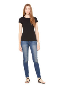 Sheer Mini Rib | T Shirt publicitaire pour femme Noir 2