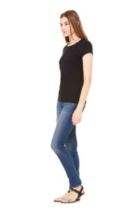 Sheer Mini Rib | T Shirt publicitaire pour femme Noir 3