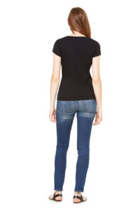 Sheer Mini Rib | T Shirt publicitaire pour femme Noir 4