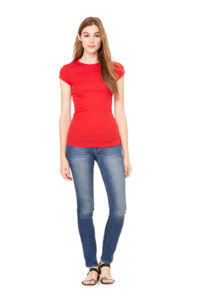 Sheer Mini Rib | T Shirt publicitaire pour femme Rouge 1