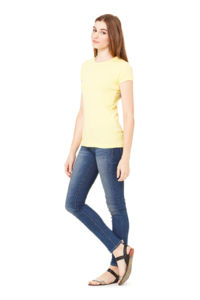 Stretch Rib | T Shirt publicitaire pour femme Jaune 2