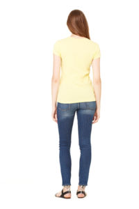 Stretch Rib | T Shirt publicitaire pour femme Jaune 3