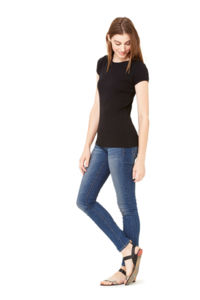 Stretch Rib | T Shirt publicitaire pour femme Noir 2