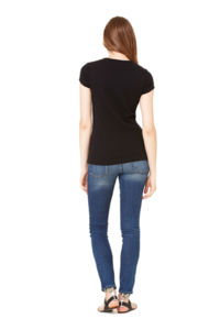 Stretch Rib | T Shirt publicitaire pour femme Noir 3