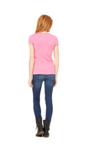 Stretch Rib | T Shirt publicitaire pour femme Rose 3