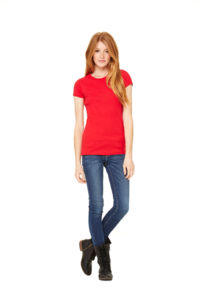 Stretch Rib | T Shirt publicitaire pour femme Rouge 1