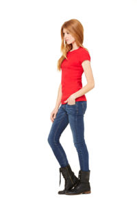 Stretch Rib | T Shirt publicitaire pour femme Rouge 2