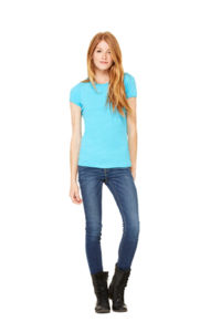 Stretch Rib | T Shirt publicitaire pour femme Turquoise 1