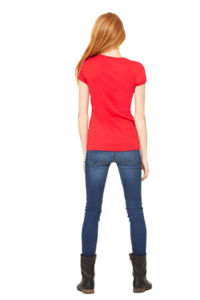 V-Neck | T Shirt publicitaire pour femme Rouge 3