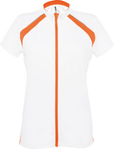 Vaje | T Shirt publicitaire pour femme Blanc Orange 1