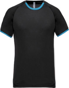 Duke | T Shirt personnalisé pour homme Gris foncé chiné Bleu tropical 1