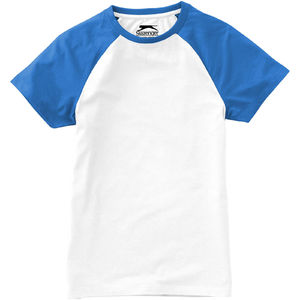 Femme Backspin | T Shirt personnalisé pour femme Blanc Bleu ciel 3